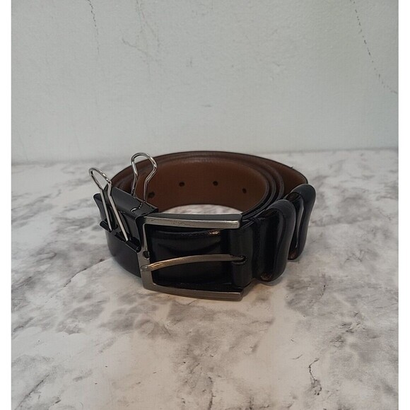 Joseph Abboud Black Genuine Leather Dress Belt Italy Men's Size 45" - Picture 1 of 8